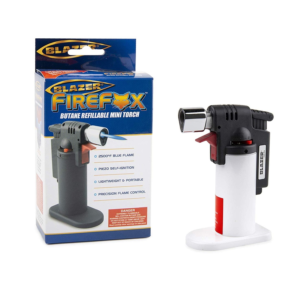 BLAZER FIREFOX BUTANE REFILLABLE MINI TORCH (1pc) (White)