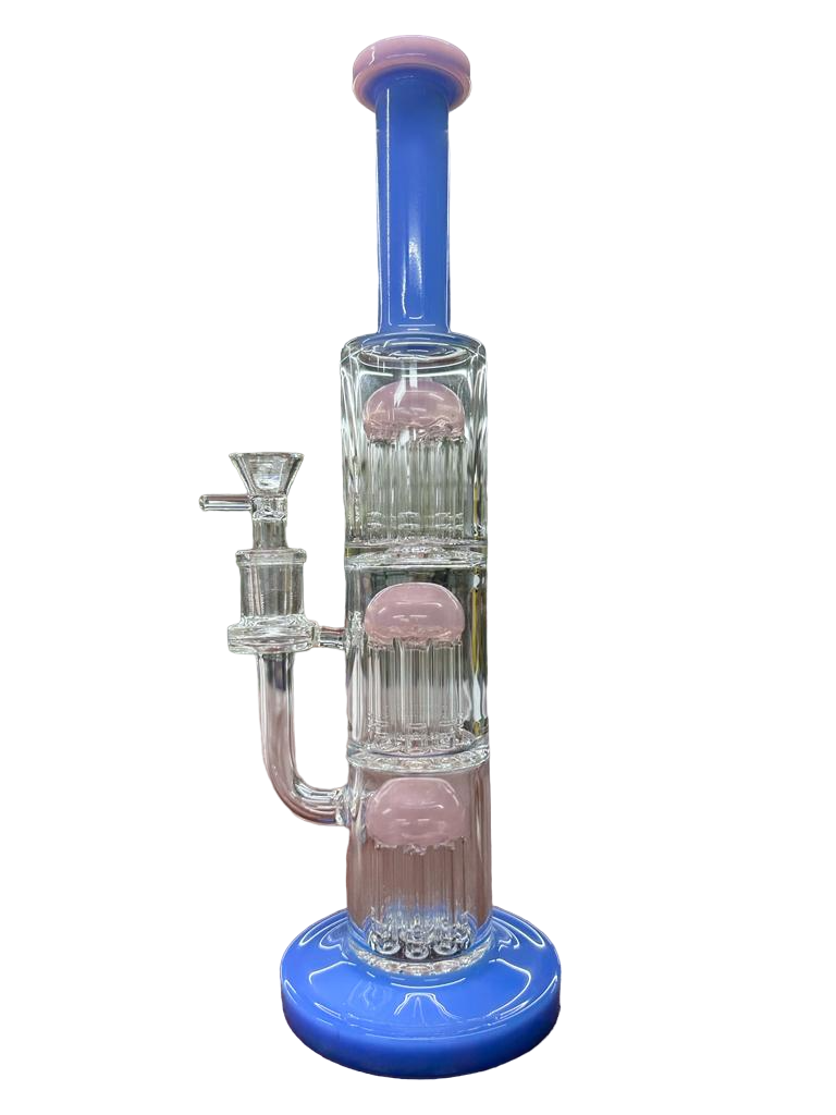 3 LAYER TREE PERC 14" WATER PIPE (1pc) (White)