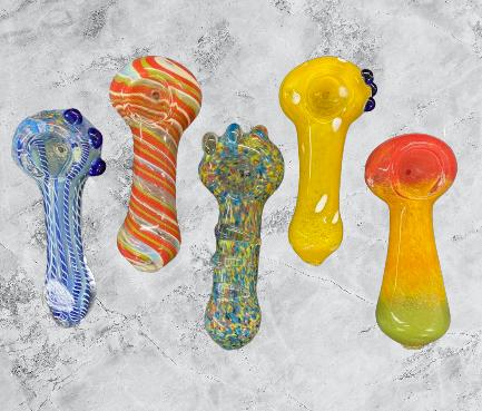 3" Mix Design & Color Glass Hand  Pipes