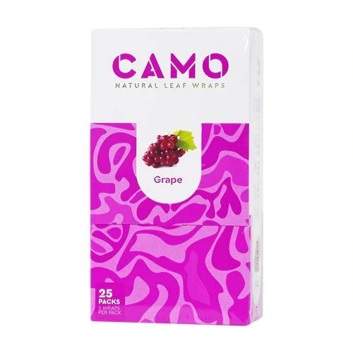 AFGHAN HEMP CAMO NATURAL LEAF WRAPS 5pk (25pcs) (Grape)